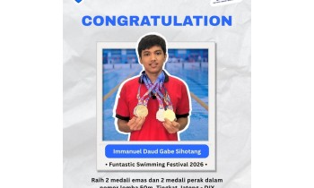 Raih Empat Medali Sekaligus! Siswa DKV SMK Nusaputera 1 Bawa Pulang Emas dan Perak di Funtastic Swimming Festival 2026