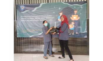 Pembagian Zakat Fitrah, Infaq, dan Sedekah Sekolah Nusaputera