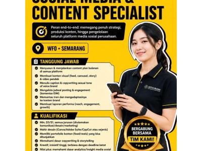 Loker Social Media & Content Specialist ARTHA BUANA